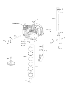 Kohler Cv732-3015 Crankcase Diagram and Parts List for Z-FORCESZ60 (53FJD-53FJD050)(2015) Cub Cadet Lawn Tractor